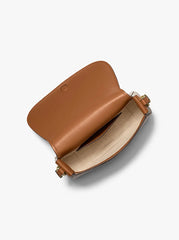 Medium Signature Logo Messenger Bag White