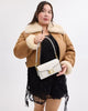 Polished Pebble Leather Tabby Style Shoulder Bag – Elegant White