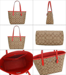 signature city tote bag with og box & dust bag (mustard-red)