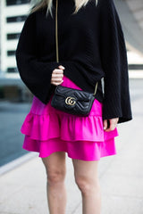 Mini GG Marmont Matelasse Shoulder Bag With OG Box & Dust Bag (Black-906)
