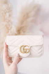 Mini GG Marmont Matelasse Shoulder Bag With OG Box & Dust Bag (White-907)