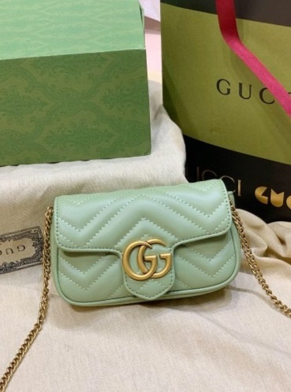Mini GG Marmont Matelasse Shoulder Bag With OG Box Dust Bag (Green-909)