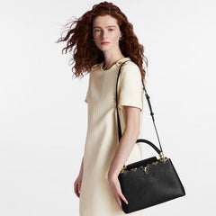 Premium Quality Leather Bag With OG Box & Dust Bag & Extra Shoulder Strap (Black - 301)