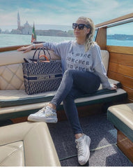 Large Tote Embroidery With OG Box & Dust Bag & Scarf (Blue-155)