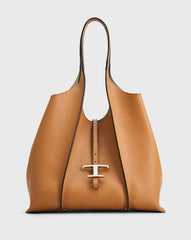 Timeless Premium Quality Leather Bag With Extra Pouch & OG Magnetic Box With Dust Bag (Tan - 446)