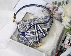 Blue Toile de Jouy Embroidery With OG Box & Dust Bag (Blue_Tiger-1035)