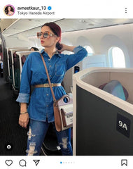 Two Tone Canvas and Leather Pocket Premium Quality Bag With OG Box & Dust Bag (Brown-228)