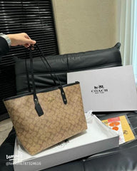 Tote Bag With OG Box & Dust Bag (Beige Black-1119)