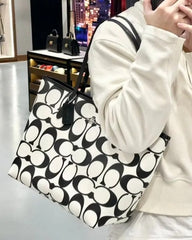 Limited Edition Premium Tote Bag With OG Magnetic Box & Dust Bag (Black_White-874)