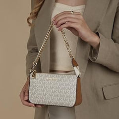 MD Chain Pouchette Bag With Dust Bag (White - 249)