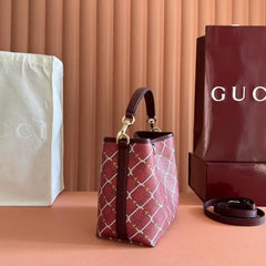 Premium Bucket Bag With OG Box & Dust Bag (Burgundy - 1250)