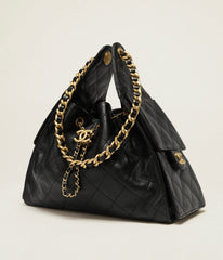 Small Handbag Grained Suede Leather (Black)