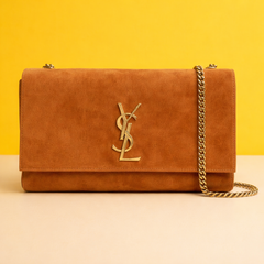 OrangeReversible Leather & Suede Shoulder Bag