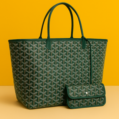 Louis Large Tote bag with small Pouch (Green)
