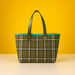 Green Check London Tote Bag