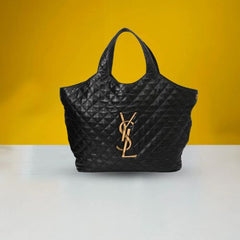 Icare Maxi Shopping Bag In Quilted Leather Large With Dust Bag (Black - 274)