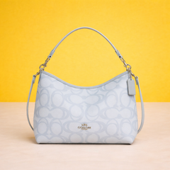 Shoulder Bag In Sketch Signature Canvas ( Silver / Ice Blue)