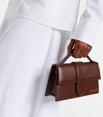 Grand Bambino Small Leather Tote Bag – Structured Mini Shoulder & Hand Carry (Brown)