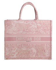 Tote Pink Toile De Jouy With OG Box & Dust Bag & Scarf (Pink_Tiger-574)