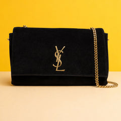 Black Reversible Leather & Suede Shoulder Bag