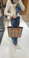 Beige Check London Tote Bag for Women