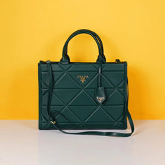 Leather Symbole Large Tote Bag With Dust Bag (Green-223)