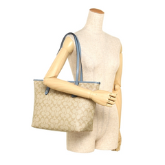 Signature city tote bag with og box & dust bag (mustard-blue)