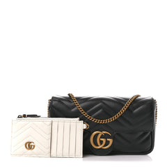 Marmont Shoulder Bag With white pouch (Black)