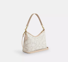 Sketch Signature Canvas Shoulder Bag (Golden-Ivory)