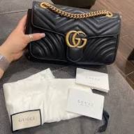 Black Shoulder Bag with Golden Chain