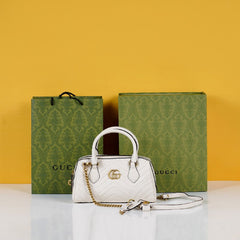 GG Marmont small top handle bag (White)