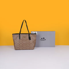 Signature city tote bag with og box & dust bag (mustard-black)