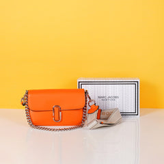 The J Marc Shoulder Bag With OG Box & Dust Bag Orange - 926)