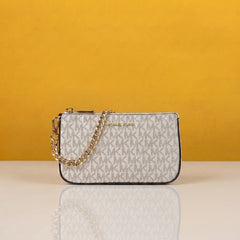 MD Chain Pouchette Bag With Dust Bag (White - 249)